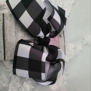 Black and white check girls hair accesory